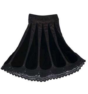 Etcetera Black Velvet Cutout Skirt Size 0 Whimsigoth Dark Academia